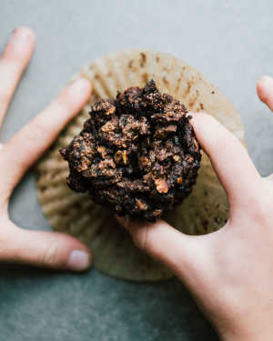 Cocoa Banana Zucchini Muffins