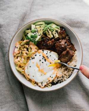 Korean Inspired Beef Bowls w/ Sesame Slaw