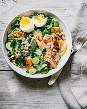 Salmon Salad w/ Charred Lemon Vinaigrette