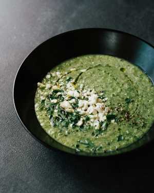 Zucchini, Pea & Basil Soup