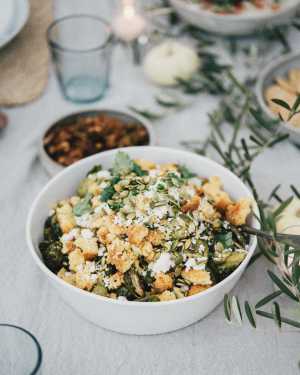 Caesar Brussels w/ Cornbread Crumbles