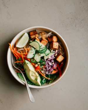 Spring Roll Bowls w/ Spicy Peanut Sauce