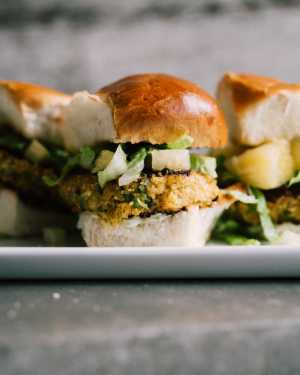 Coconut Crusted Chicken Sliders w/ Avocado Crema