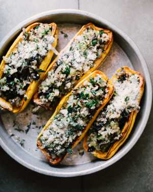 Stuffed Squash w/ Rice Pilaf