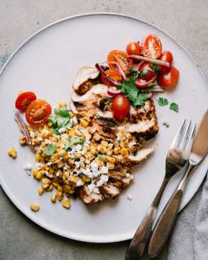 BBQ Chicken w/ Street Corn & Tomato Salad