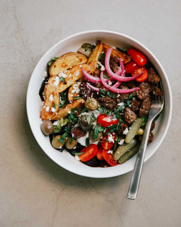 Greek Hamburger Bowls