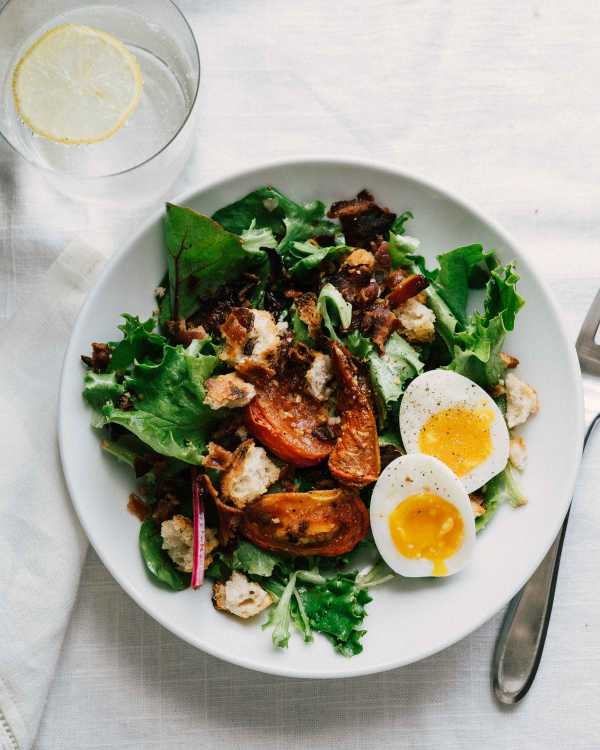Breakfast Salad w/ Roasted Tomatoes & Jammy Eggs