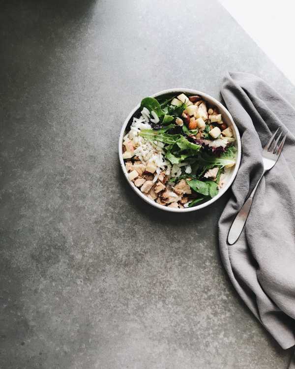 Grilled Chicken Salad w/ Apples, Smoked Almonds, & White Cheddar