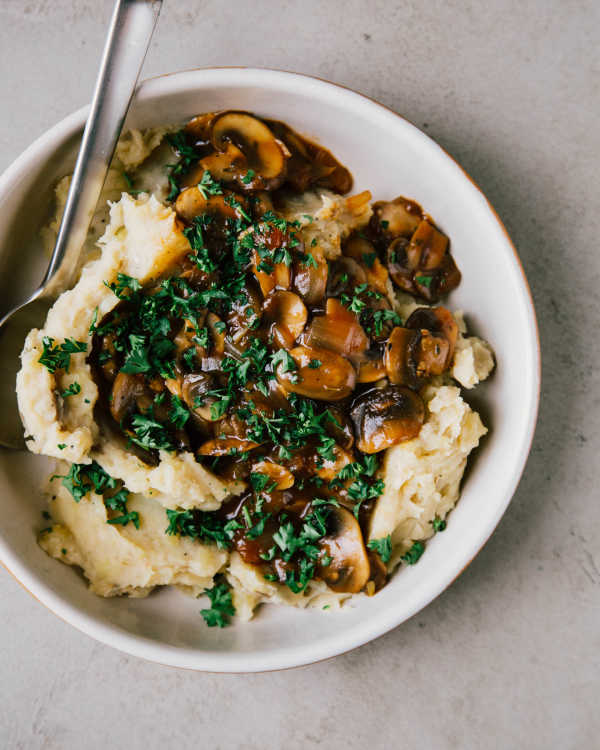 Mushroom Stroganoff w/ Potato & White Bean Mash