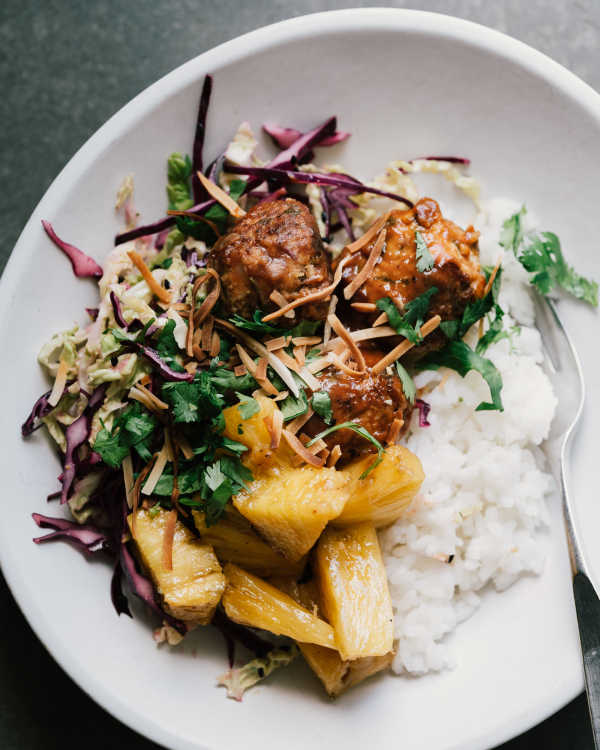 Hawaiian Chicken Meatball Bowls
