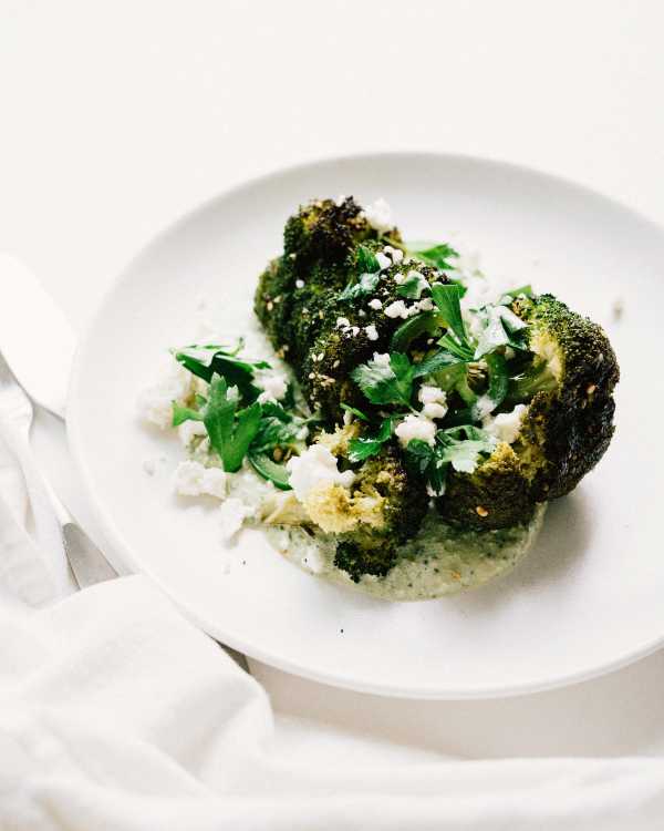 Roasted Broccoli Wedges w/ Green Goddess