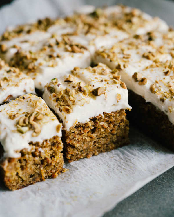 Gingery Pistachio Carrot Cake