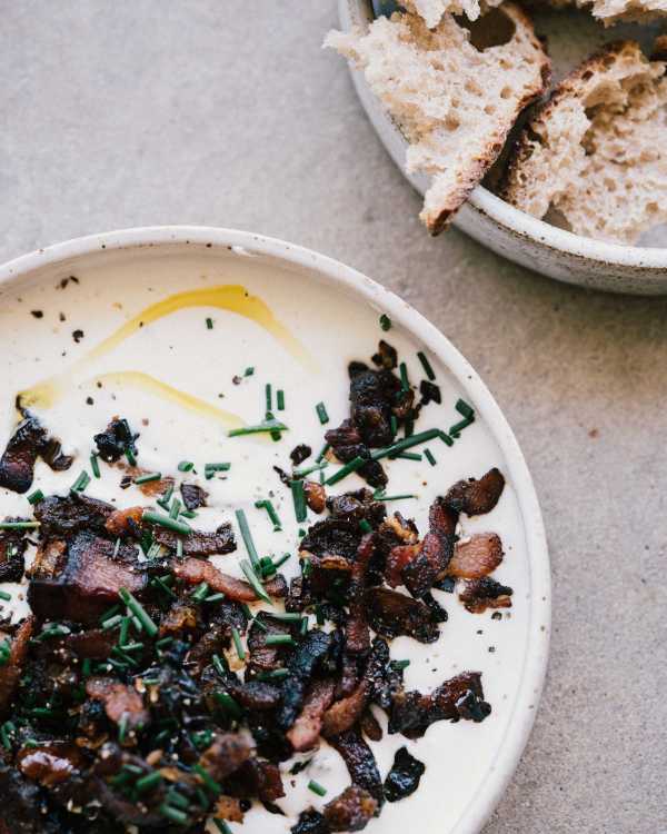 Whipped Goat Cheese Dip w/ Bacon & Dates