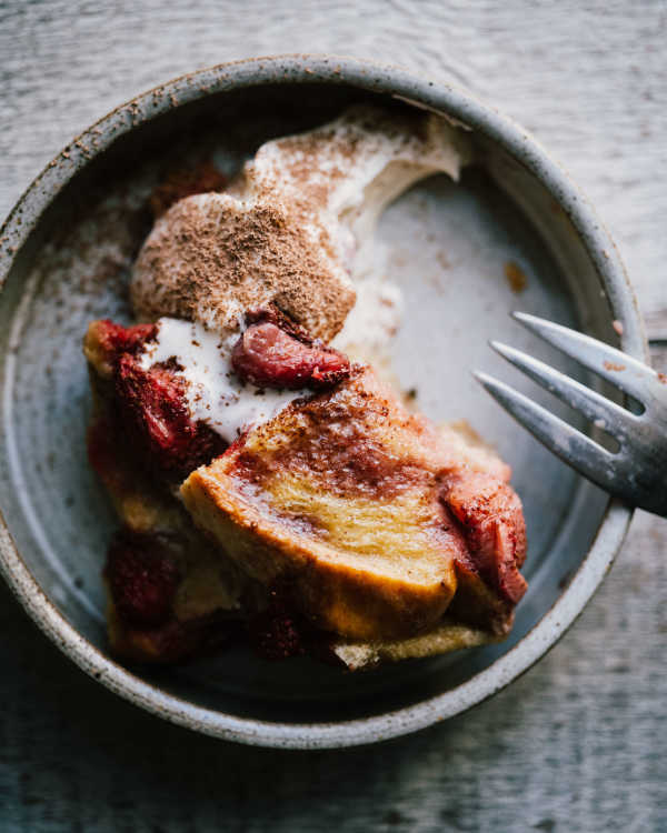 Overnight Berries & Cream French Toast Casserole
