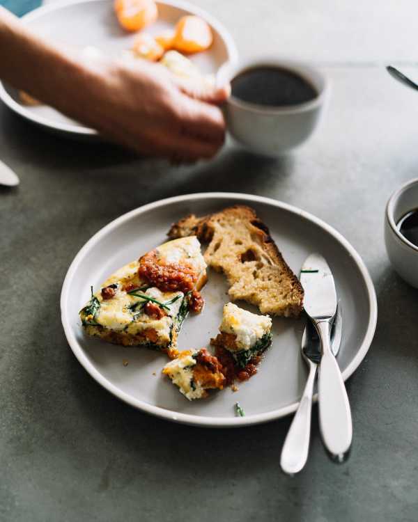 Sweet Potato, Greens & Goat Cheese Frittata