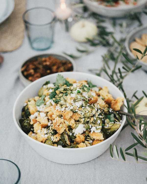 Caesar Brussels w/ Cornbread Crumbles