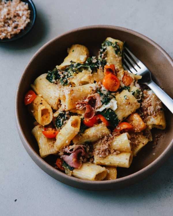 Roasted Butternut Rigatoni w/ Parmesan Crumb