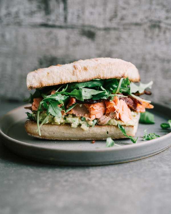 Salmon, Guac, & Bacon Sams