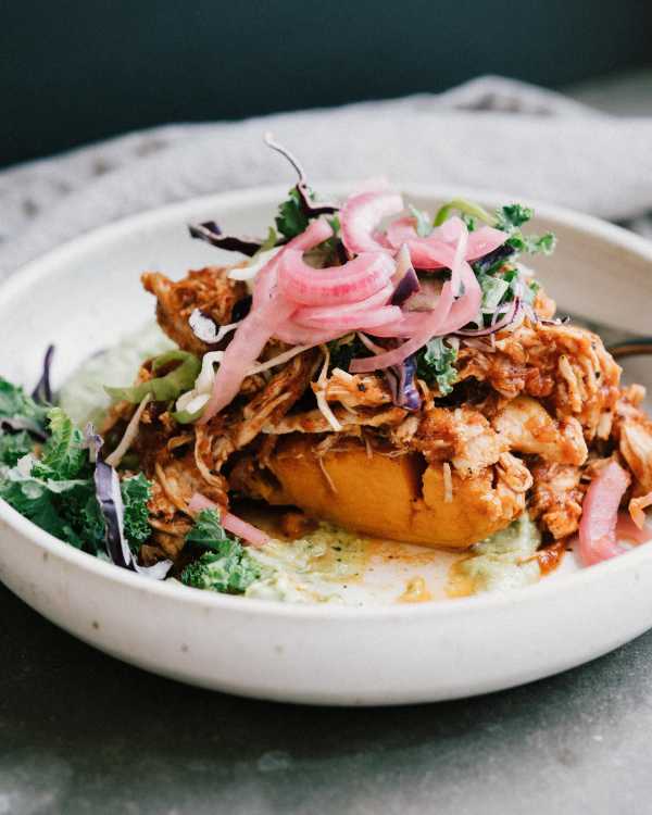 Tinga Stuffed Sweet Potatoes