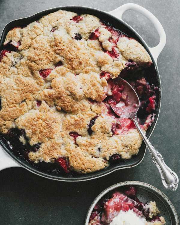 Cherry Berry Cornbread Crumble Crisp