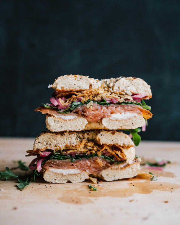 Smoked Salmon Bagel Sandwich