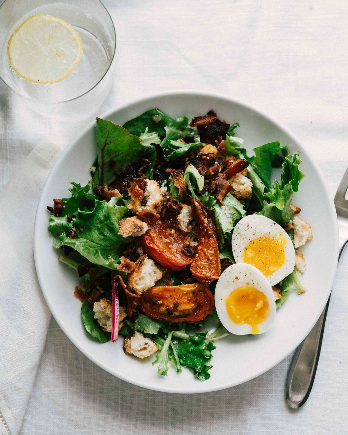 Breakfast Salad with Roasted Tomatoes + Jammy Eggs