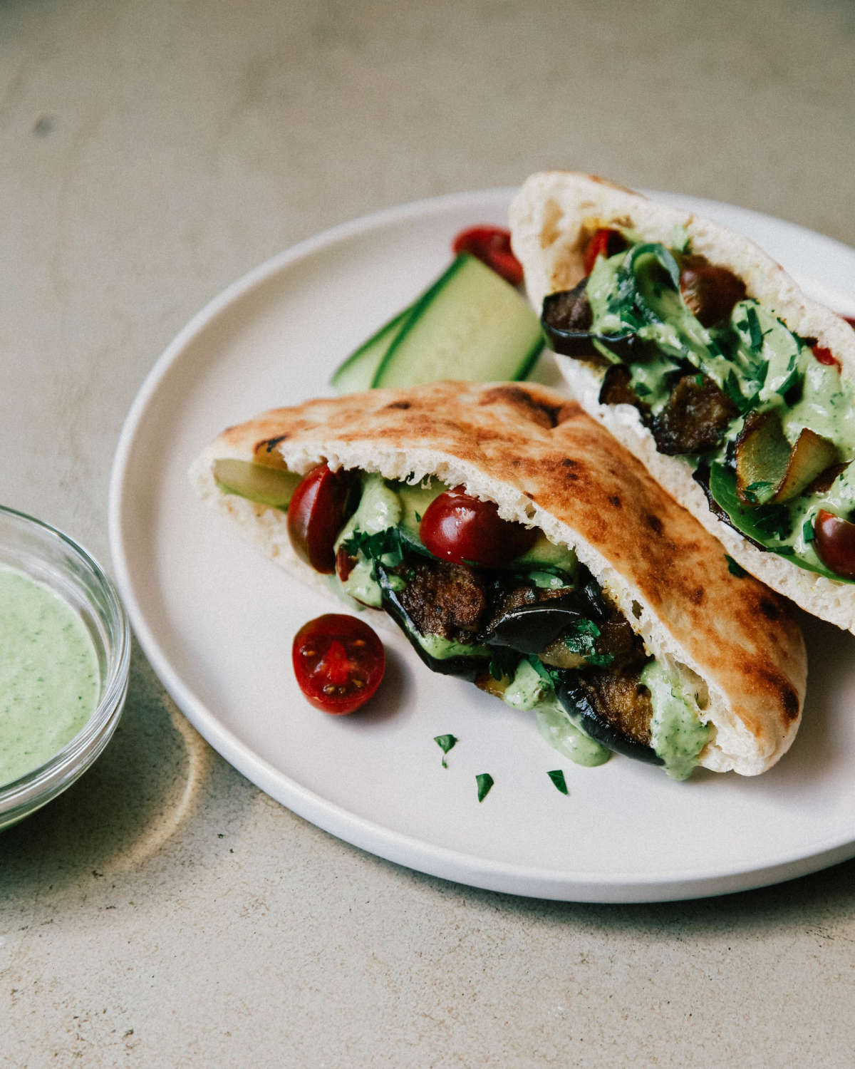 Eggplant Shawarma w/ Herby Tahini
