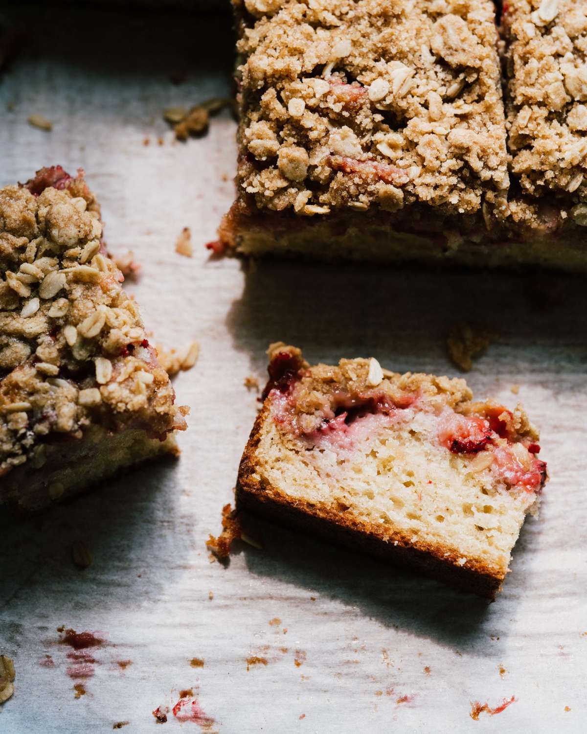 Rhubarb Berry Buttermilk Crumble Cake