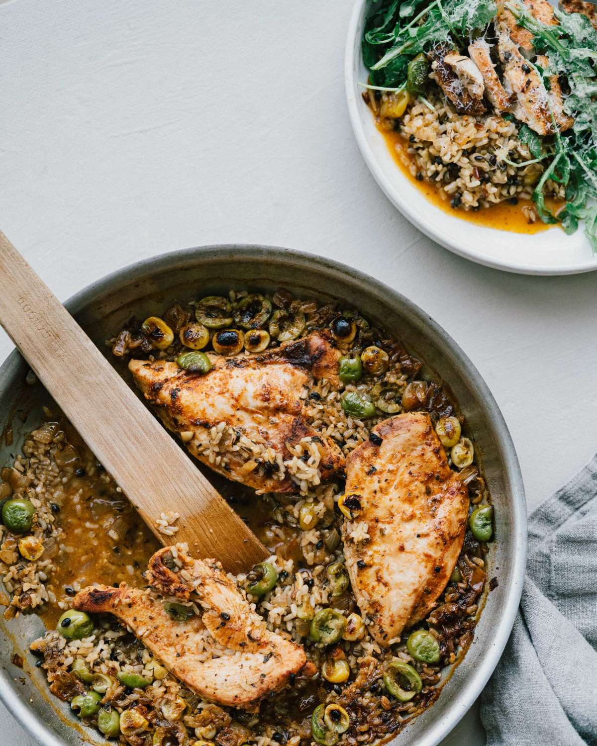 Lemon thyme chicken and rice skillet
