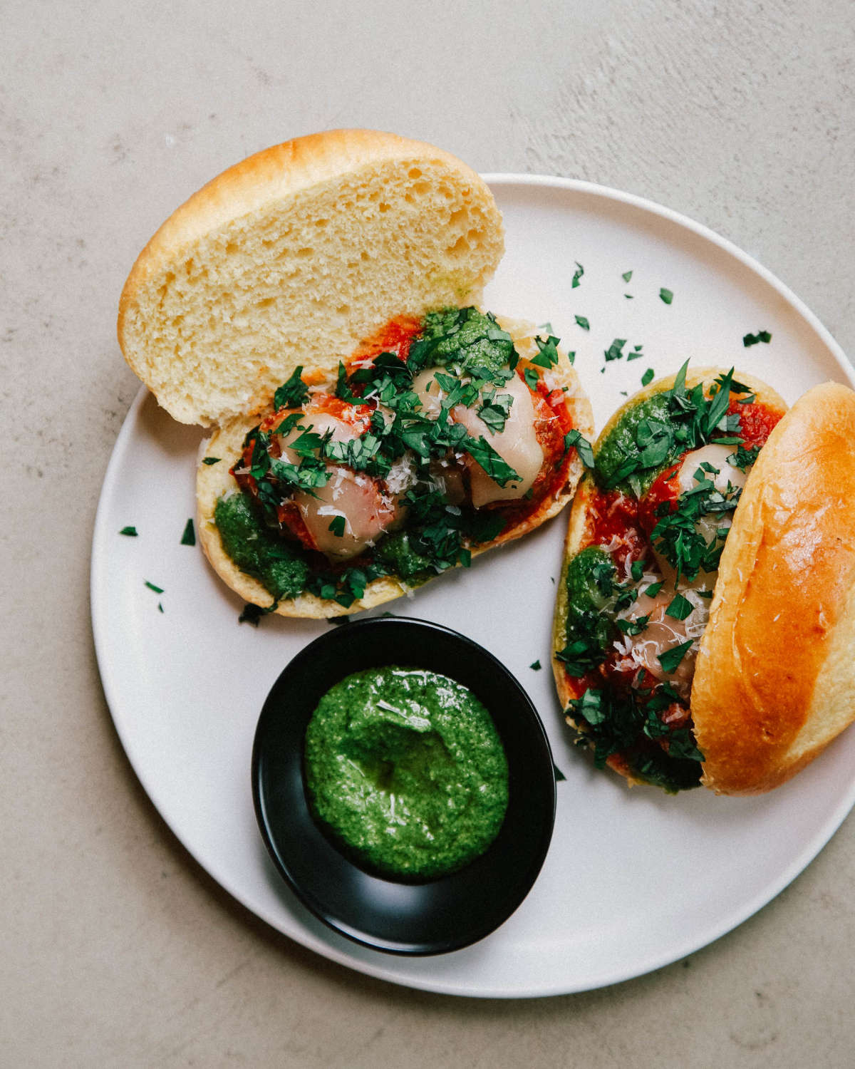 Meatball Hoagies W Lemon Pesto