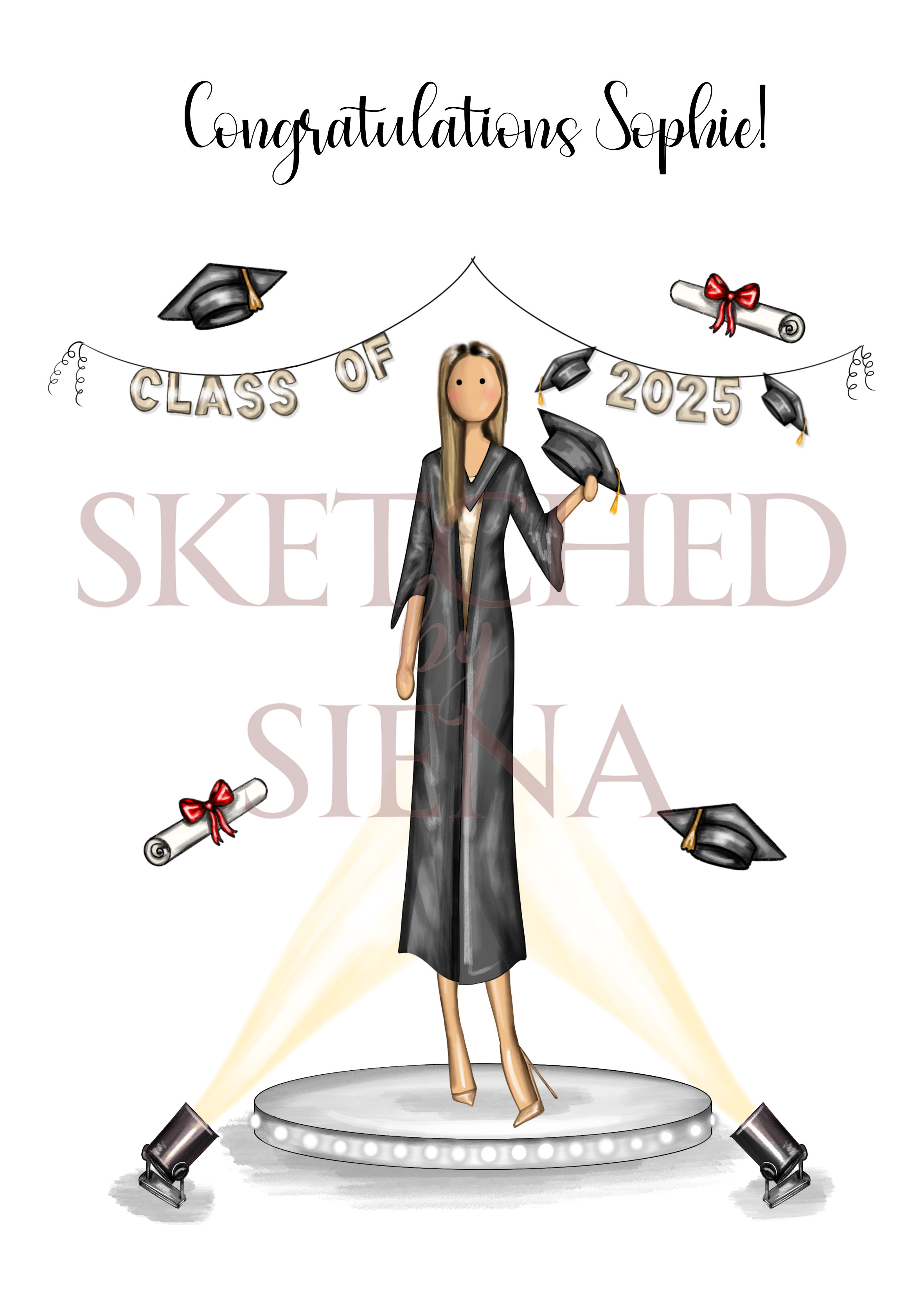 Personalised Graduation Cards | Sketched By Siena