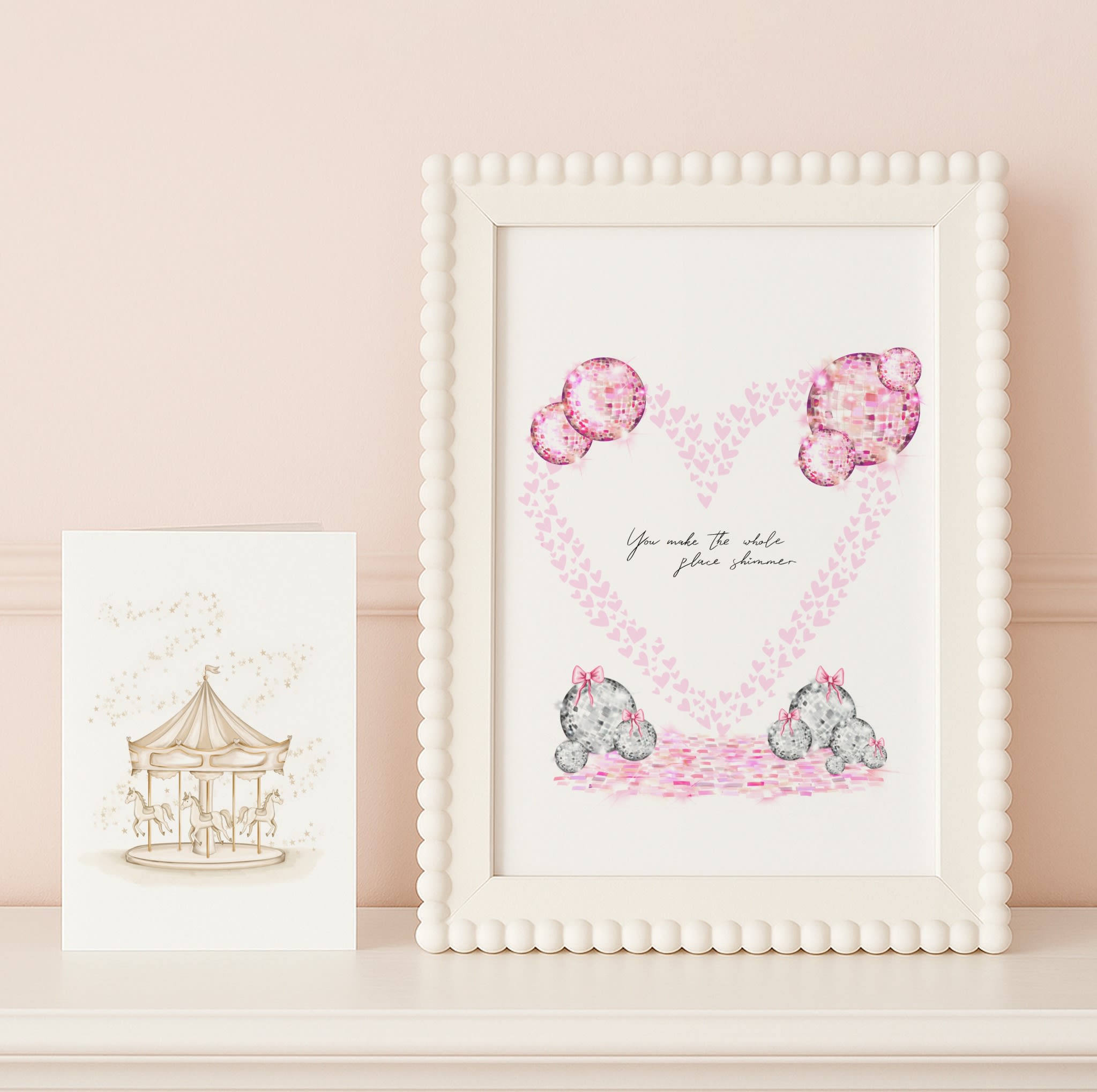 2 framed shop items both in which are prints design by Sketched by Siena