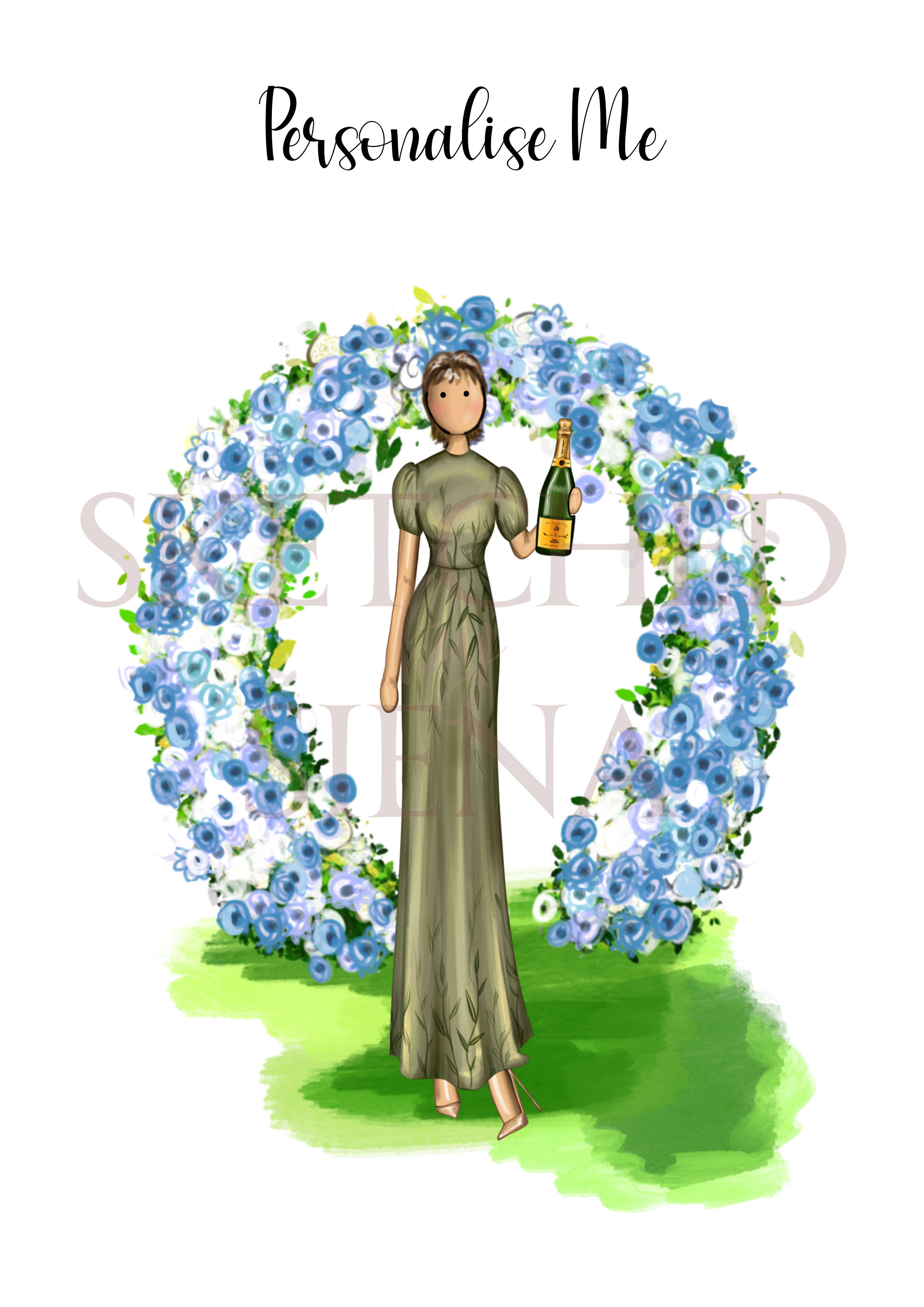 Woman holding champagne bottle