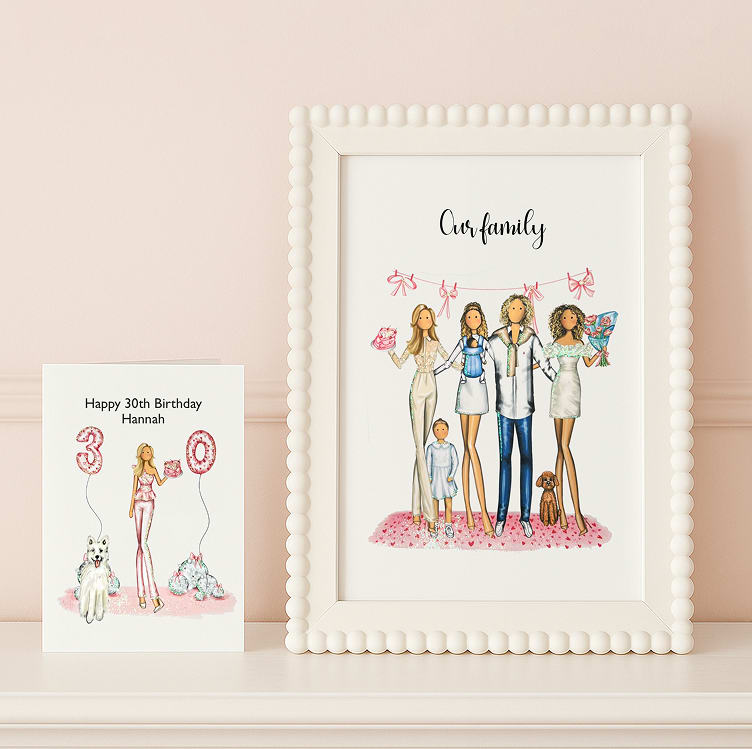 30th birthday card and family card