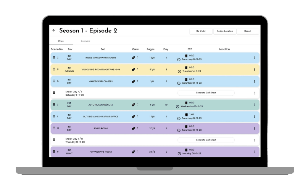 callsheet