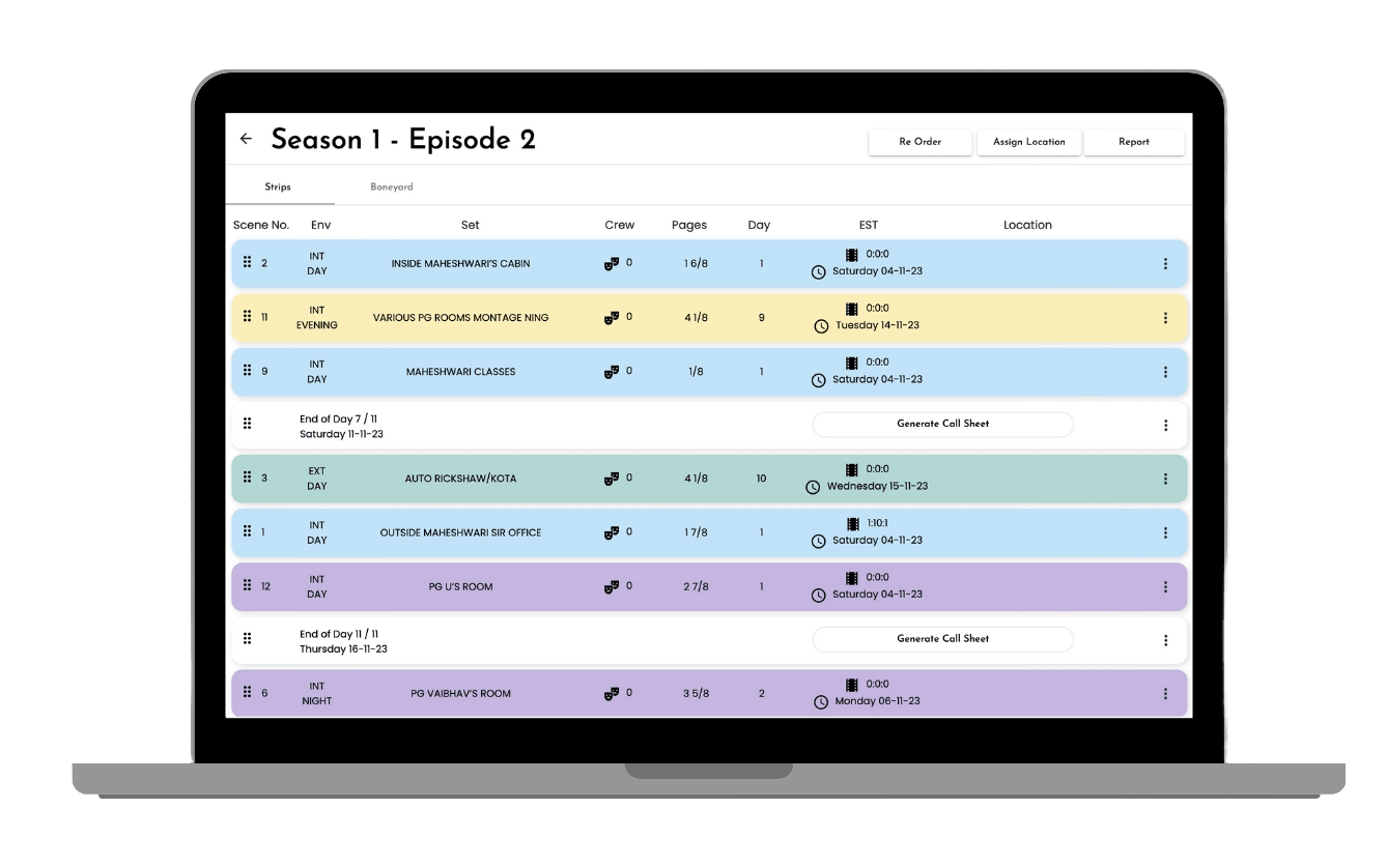 callsheet
