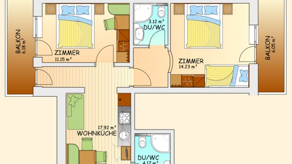 3-v�relses lejlighed - 4 personer 60m2 (Nr. 46)