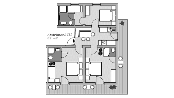 4-v�relses lejlighed - 4-7 personer (Nr 3)
