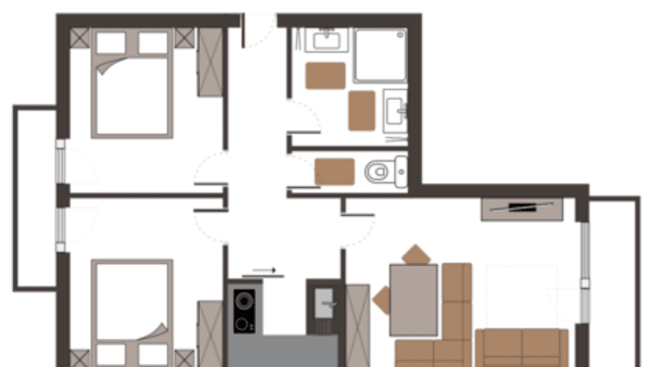 3-v�relses lejlighed m. balkon - 6 personer