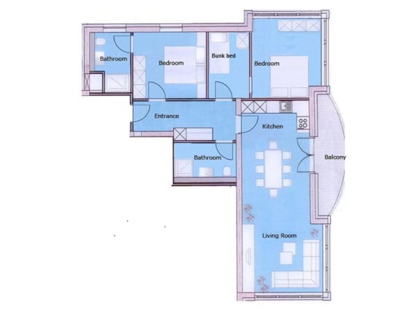 4-vrelses lejlighed - 8 personer  (SW3C)