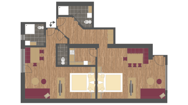 3-vrelses lejlighed - 8 personer ( Type A)