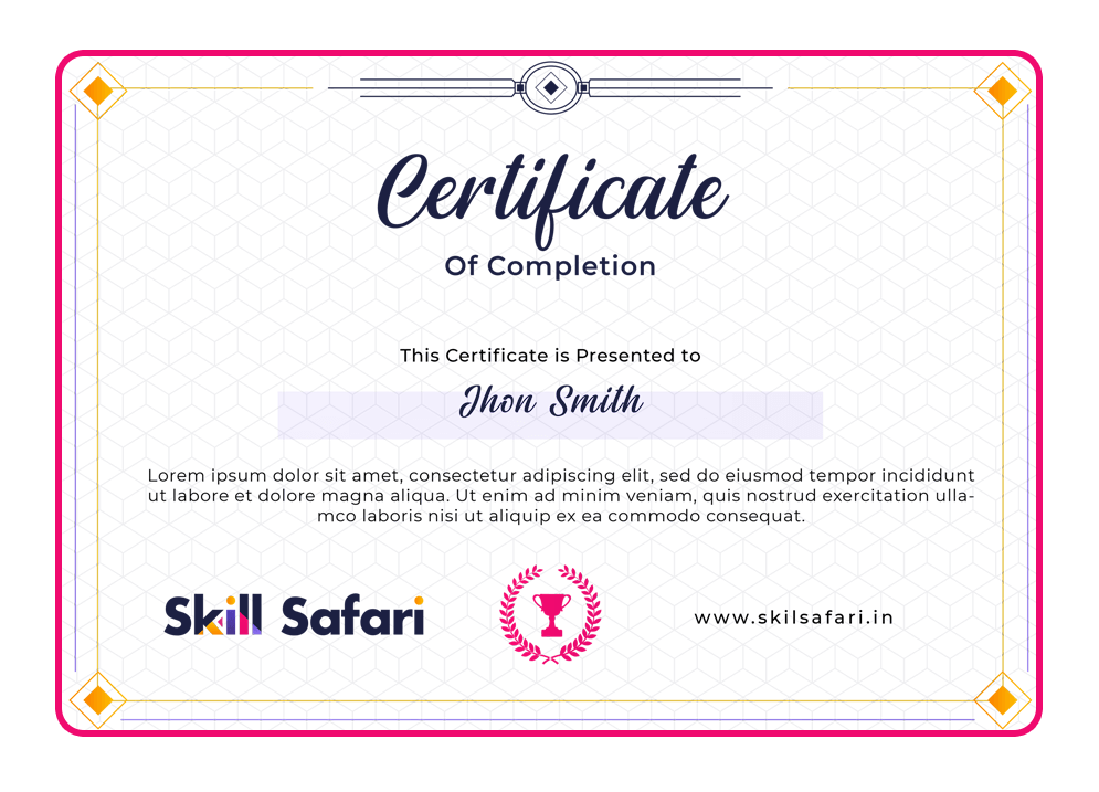 Skill Safari certificate