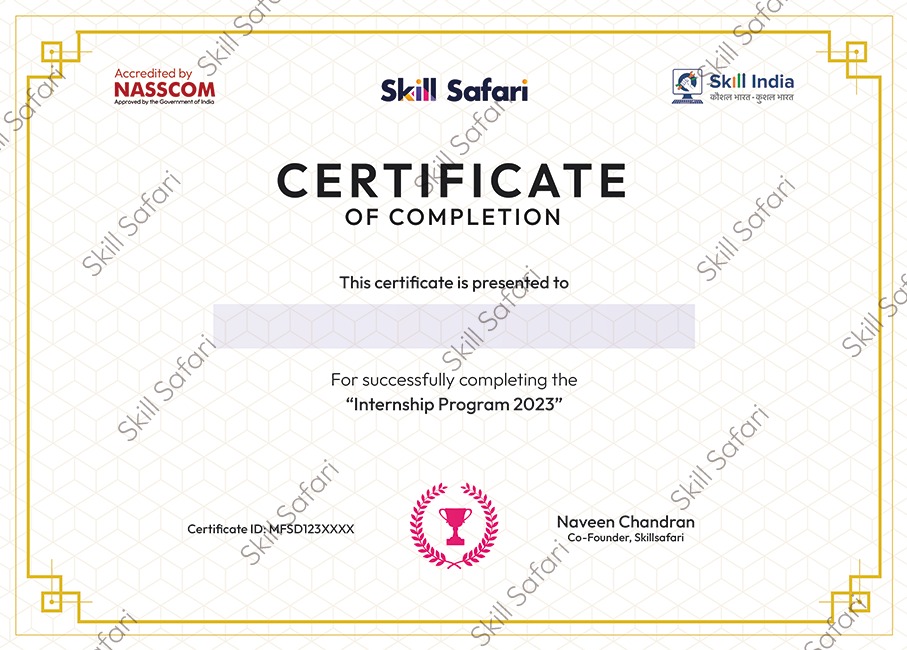 Skill Safari certificate