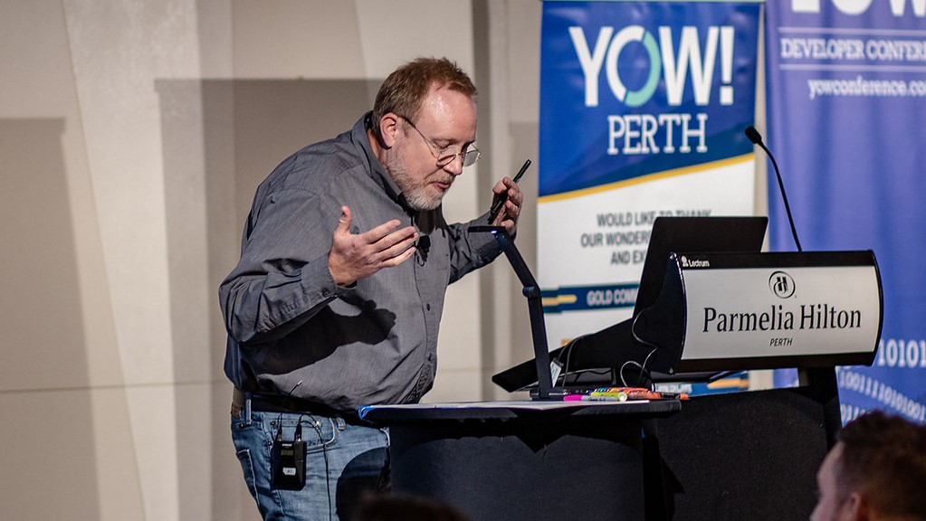 Jeff Patton on stage at YOW! Perth