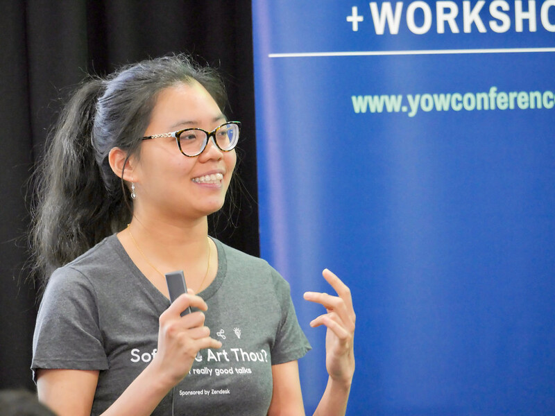 Eugenia Cheng on stage