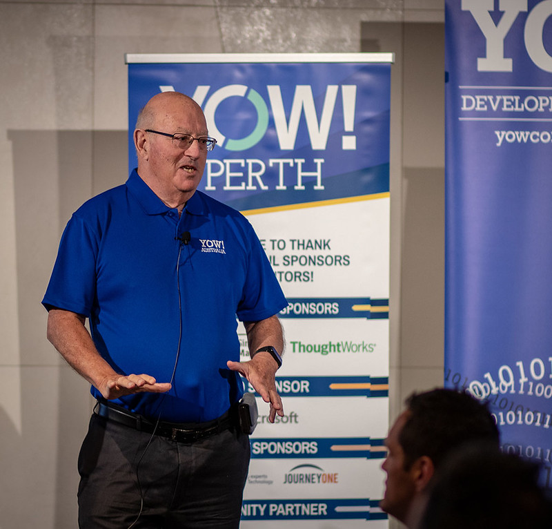 Speaker on stage at YOW! Perth