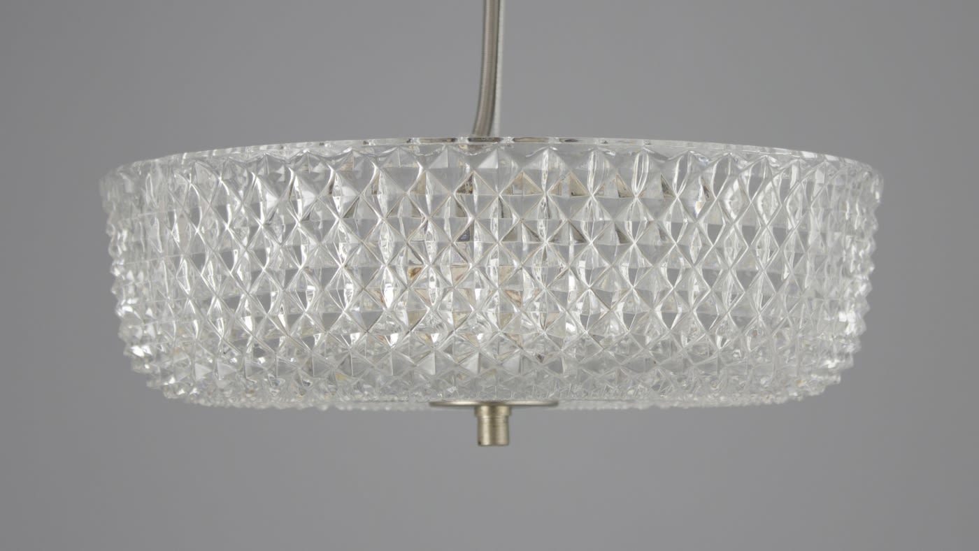 Retro Czech glass wall lights and prismatic pendant