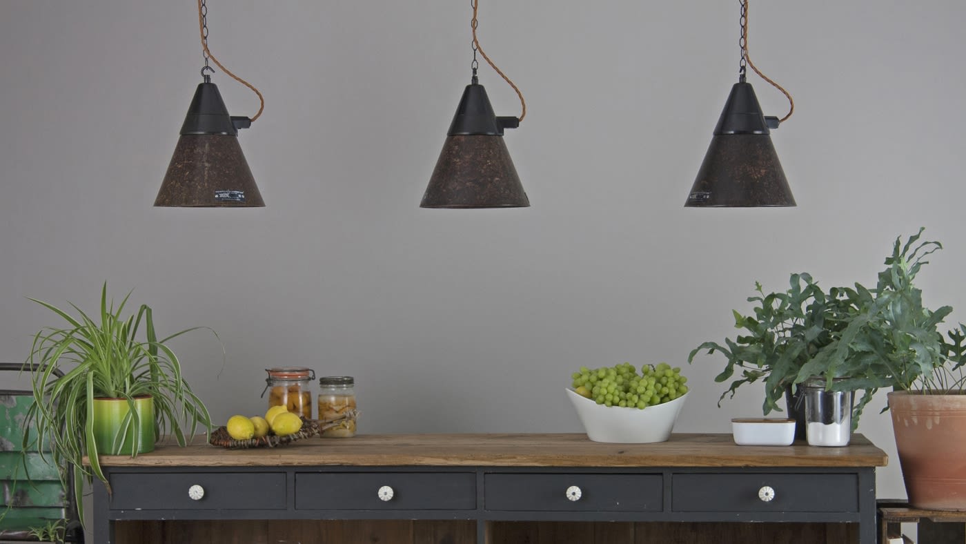 Industrial cargo ship bulkheads and retro Czech pendants