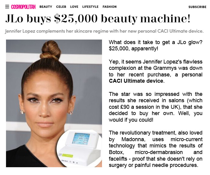 Jennifer Lopez CACI Microcurrent