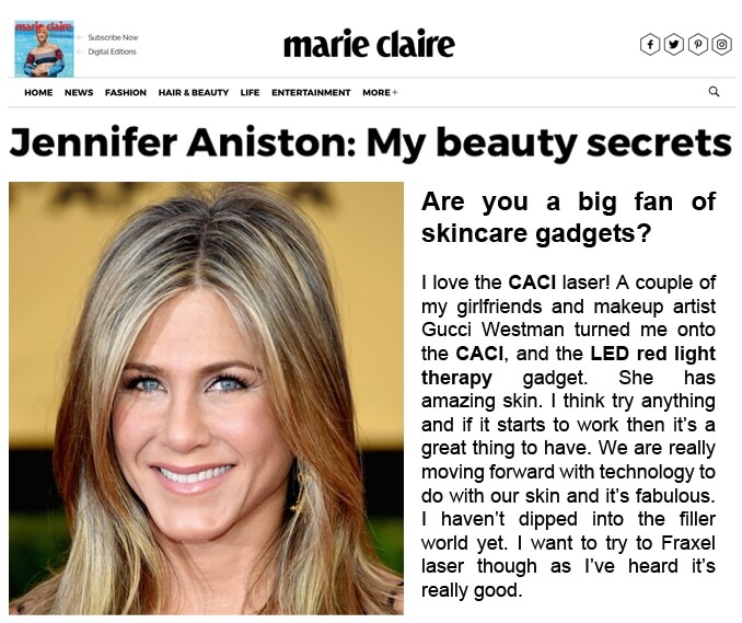 Jennifer Aniston Microcurrent Article